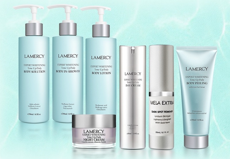 Bộ sản phẩm dưỡng trắng da mặt & body best seller của Lamercy đang được bán tại hệ thống thẩm mỹ viện Lavender By Chang 