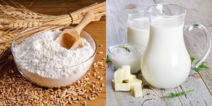 Sữa tươi kết hợp cám gạo giúp da trắng nhanh và được làm sạch sâu