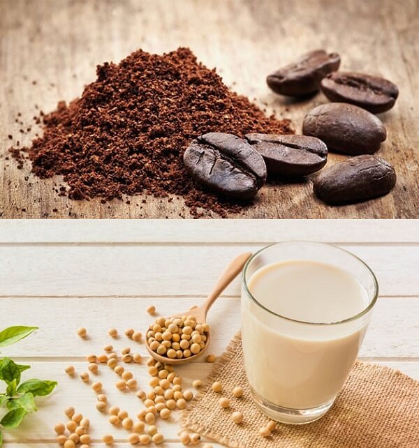Sữa đậu nành kết hợp bã cà phê có công dụng tẩy tế bào chết và dưỡng sáng da