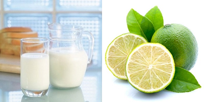 Chanh kết hợp với sữa tươi không đường giúp da mặt trắng sáng rõ rệt