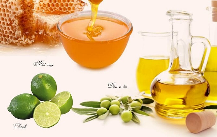 Chanh, mật ong và dầu oliu tạo thành hỗn hợp dưỡng da trắng sáng, ẩm mịn