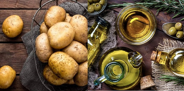 Mặt nạ trắng da từ khoai tây và dầu oliu phù hợp với da khô sần sùi