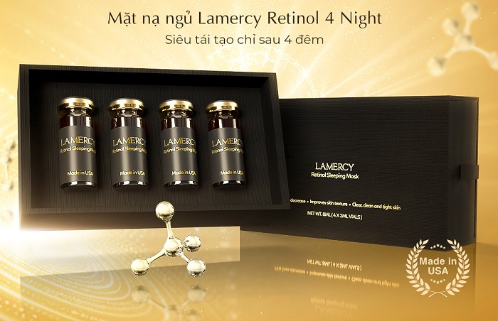Mặt nạ ngủ Lamercy Retinol 4 Night chứa dưỡng chất quý giúp tái sinh da toàn diện