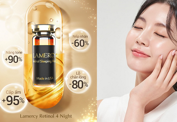 Lamercy Retinol 4 Night Sleeping Mask có thể phát huy hiệu quả chỉ sau 4 - 8 đêm sử dụng tùy vào tình trạng da