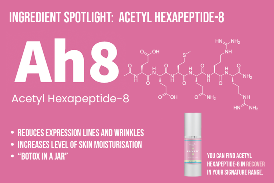 Acetyl Hexapeptide 8 là một hợp chất peptide có khả năng liên kết với nước và dẫn truyền thần kinh để phục hồi da và làm giảm nếp nhăn